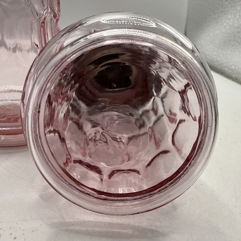 Fenton Art Glass Vintage Pink Thumbprint Salt and Pepper Shaker Set